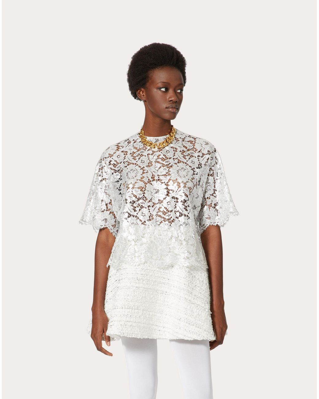 Valentino White Lace Blouse