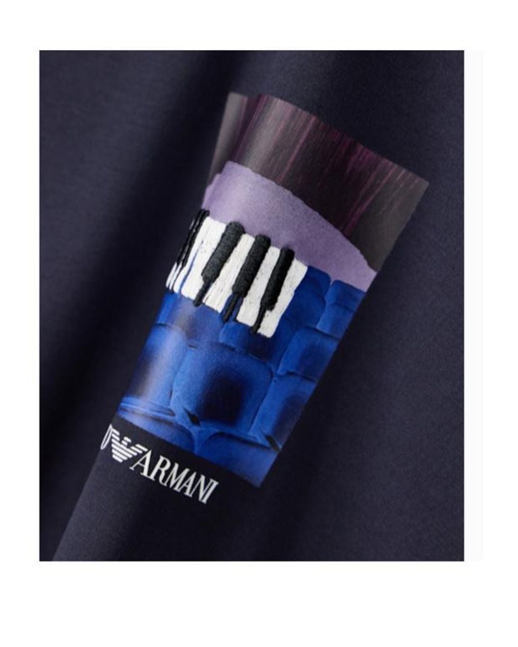 Emporio Armani Blue Graphic-Print T-Shirt for men