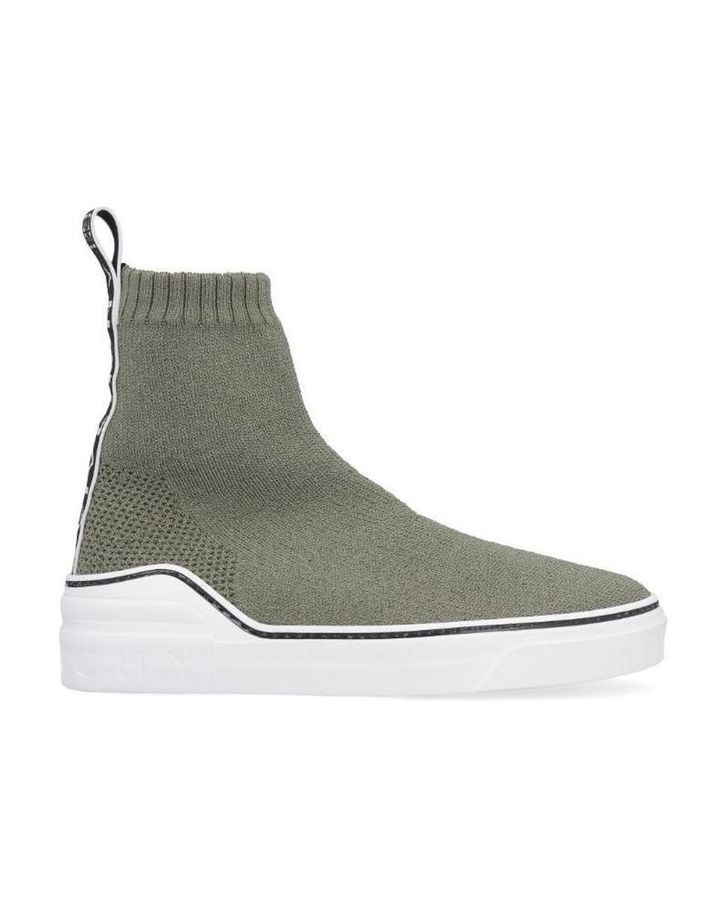 Givenchy Green Logo High-Top Sock Sneakers