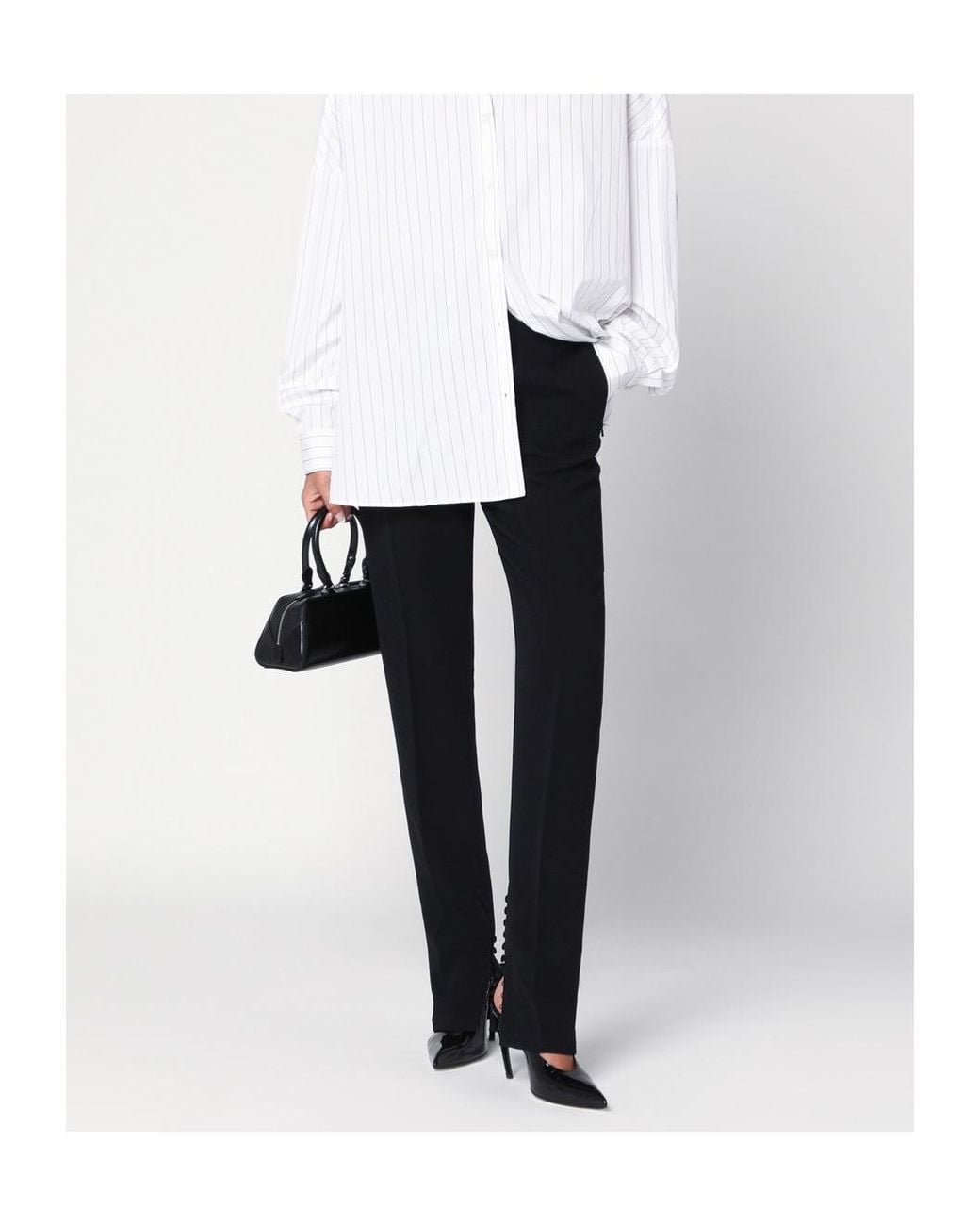 Dries Van Noten Black Trousers With Slits And Buttons