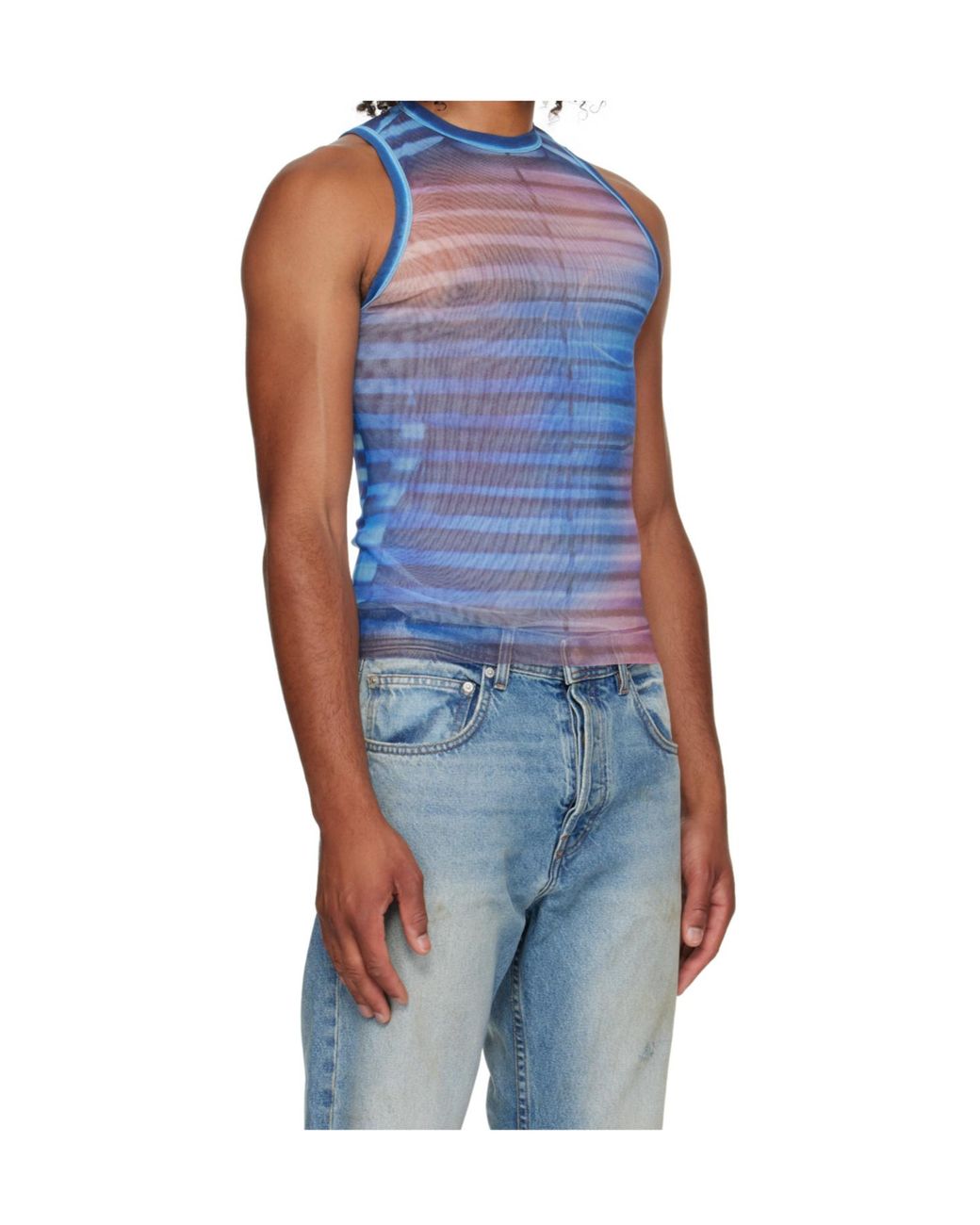 Jean Paul Gaultier Blue Air Tank Top