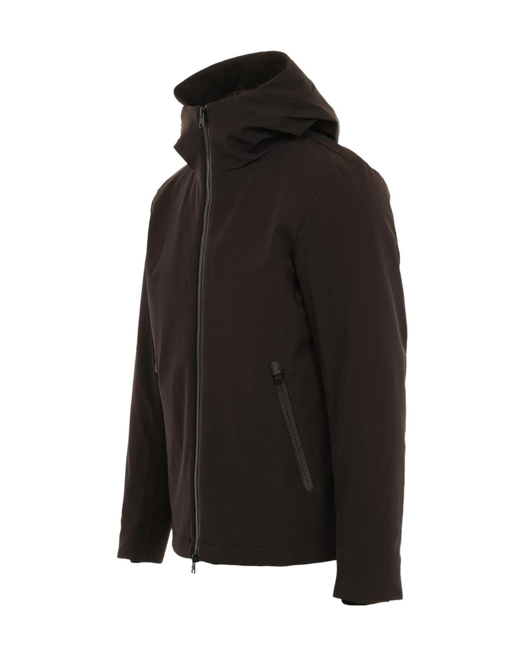 Woolrich Black Hooded Zip-Up Jacket for men