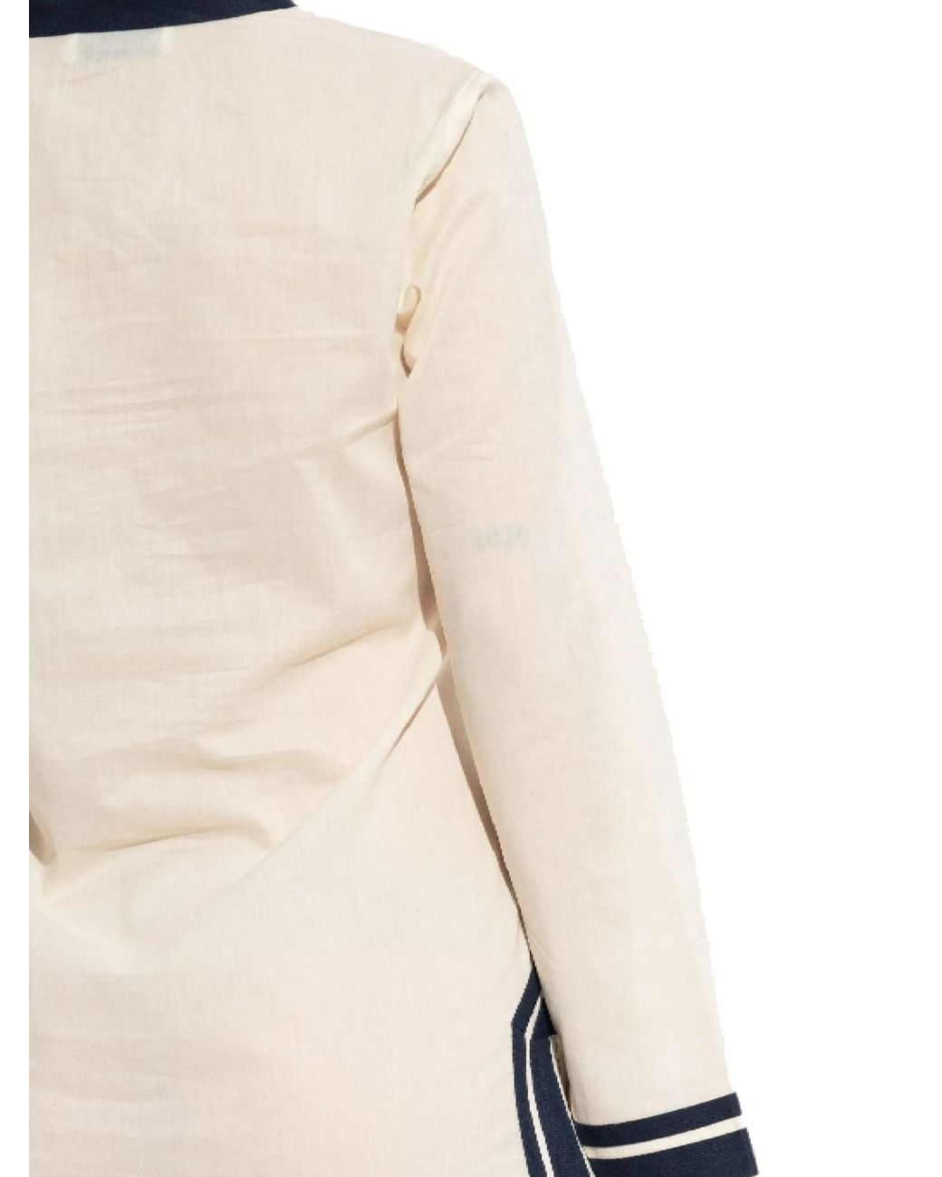 Tory Burch Natural Embroidered Tassel Tunic Top