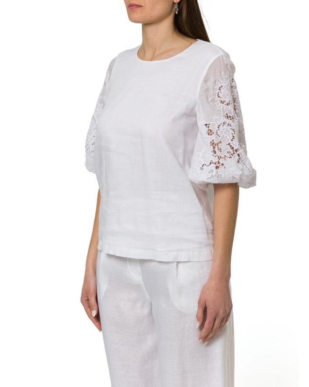 Max Mara White Studio Ordine Broderie Anglaise T-Shirt