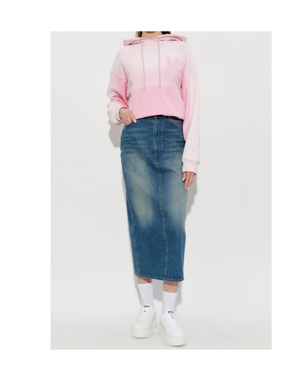 Moschino Pink Gradient Logo Hoodie