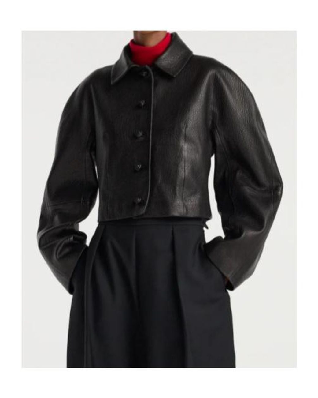 Rohe Black Cropped Leather Jacket