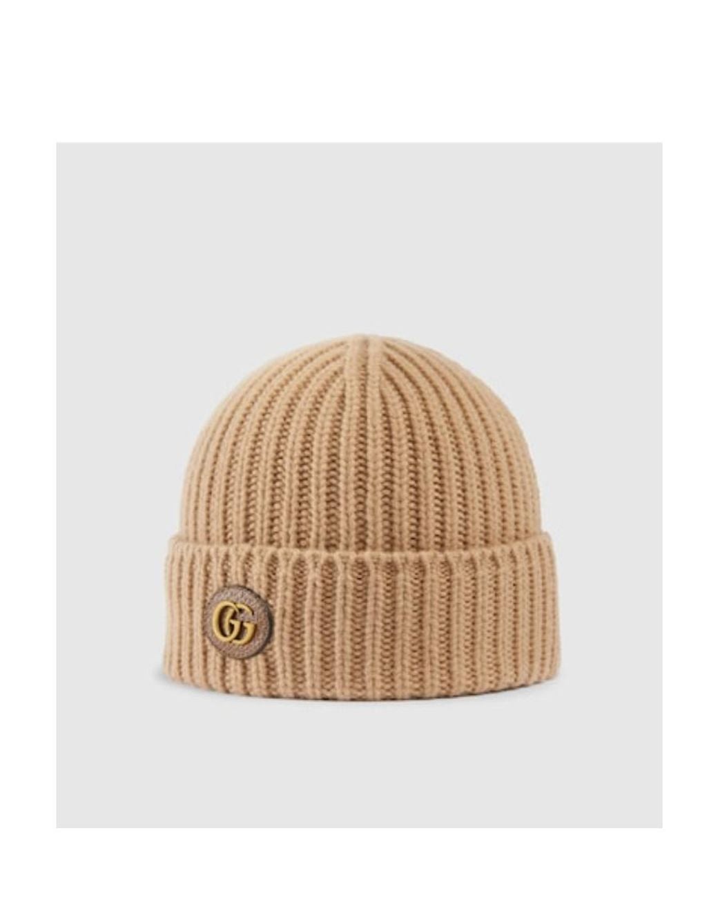 Gucci Natural Double G Knitted Beanie