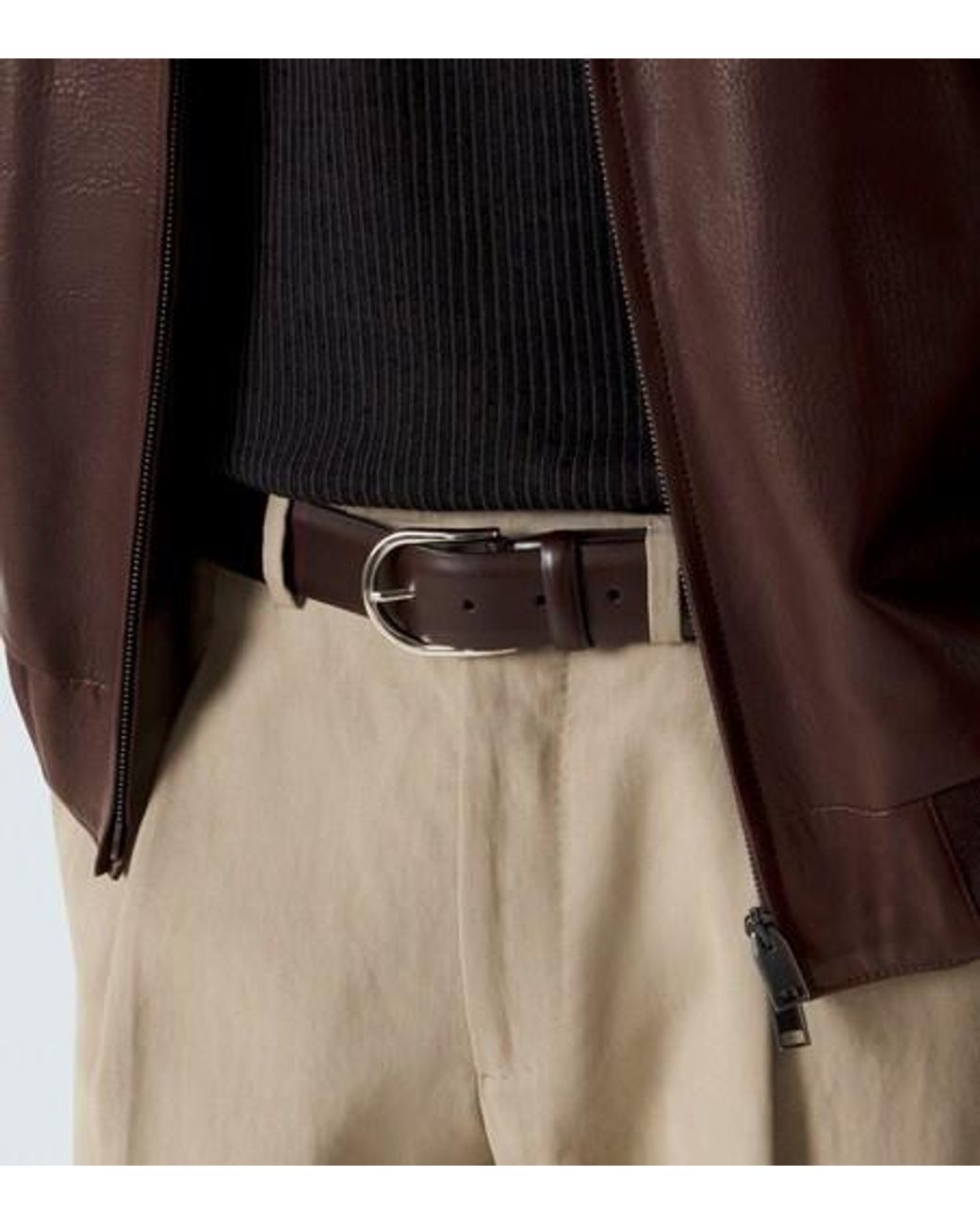 Brioni White Buckle Belt for men