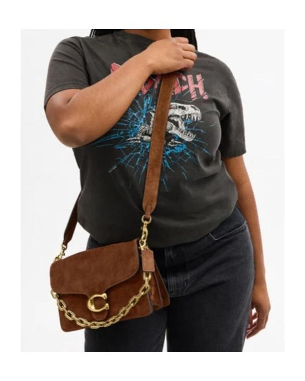 COACH Brown Chain Tabby Shoulder Bag