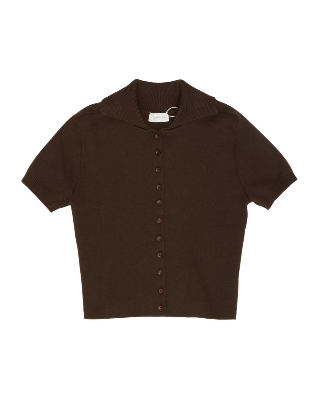Magda Butrym Brown Magda Burtym Short-Sleeved Knitted Polo Shirt