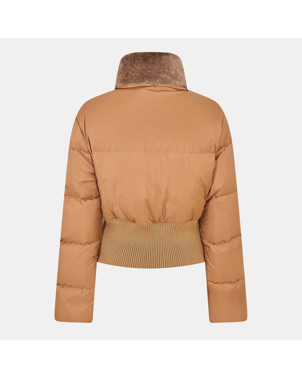 Fendi Brown Quilted Cropped Puffer Jacket