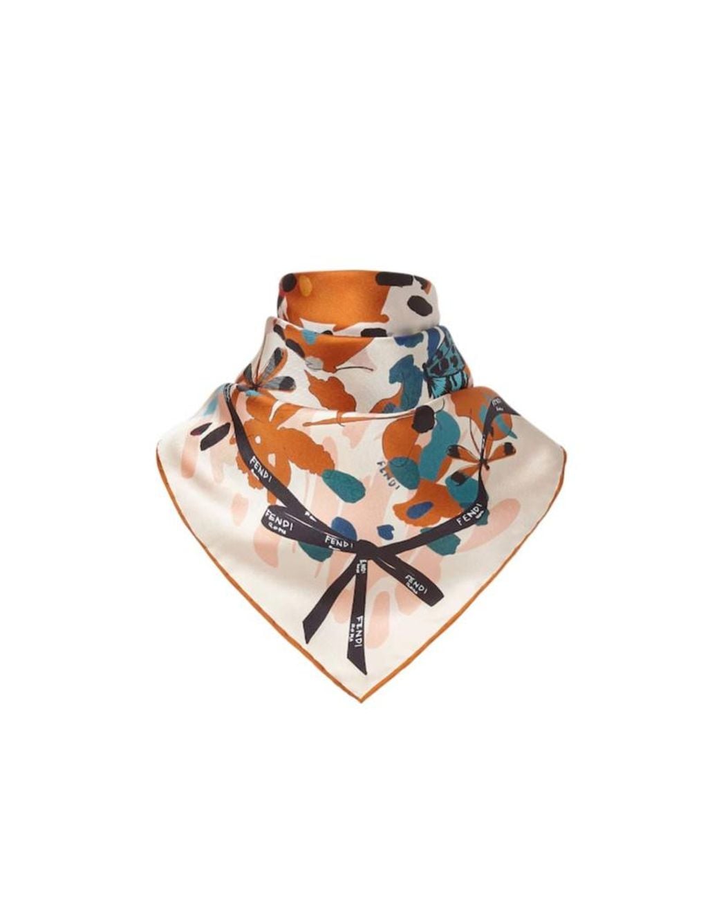 Fendi White Butterfly Printed Foulard