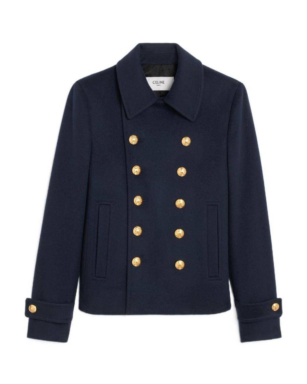 Céline Blue Cropped Chelsea Coat