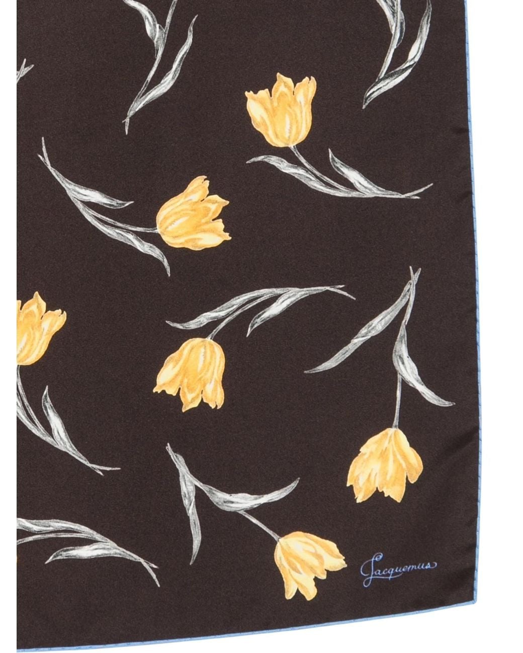 Jacquemus Black Finished Edge Tulip Printed Scarf