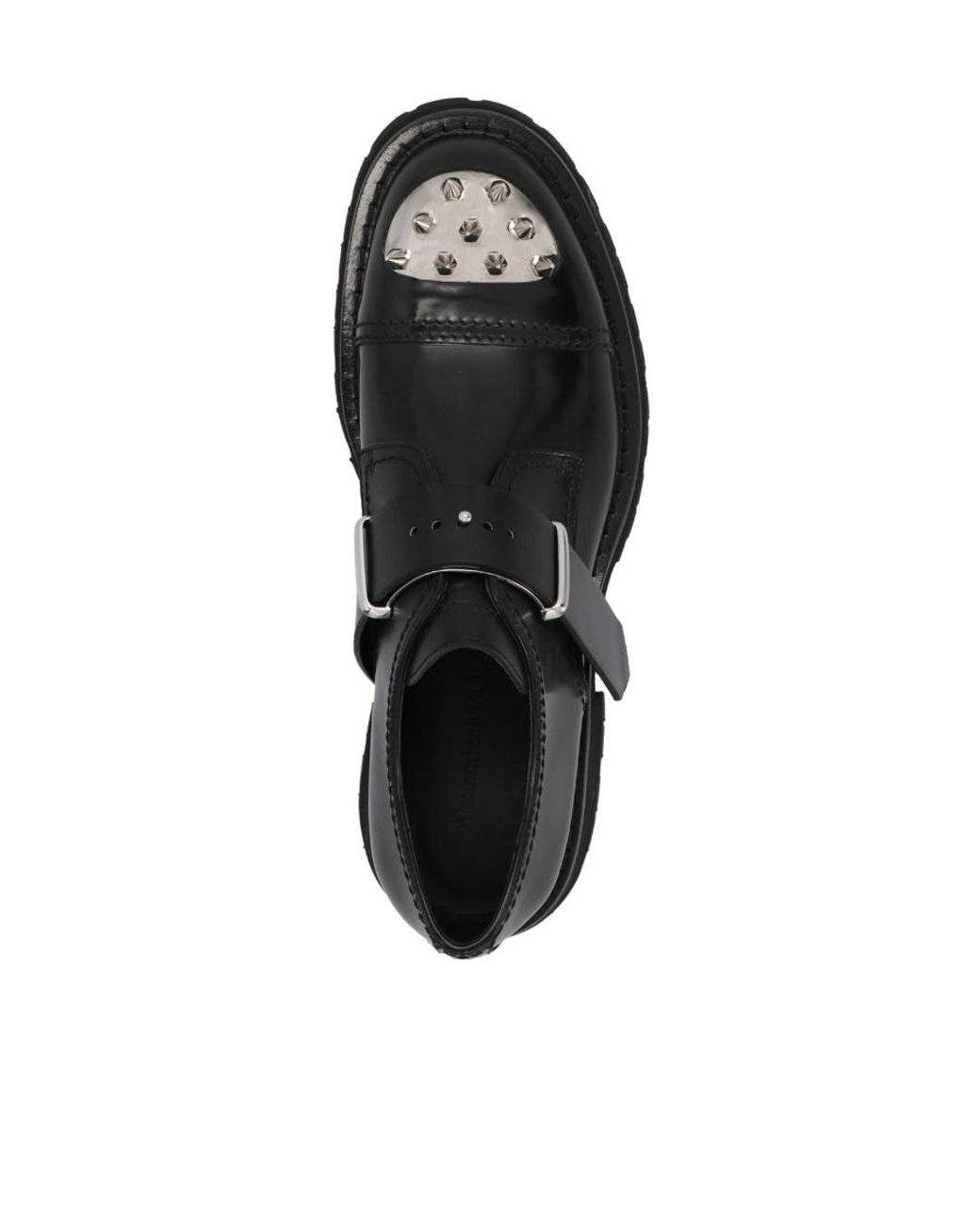 McQueen Black Punk Studded Derby Shoes for men