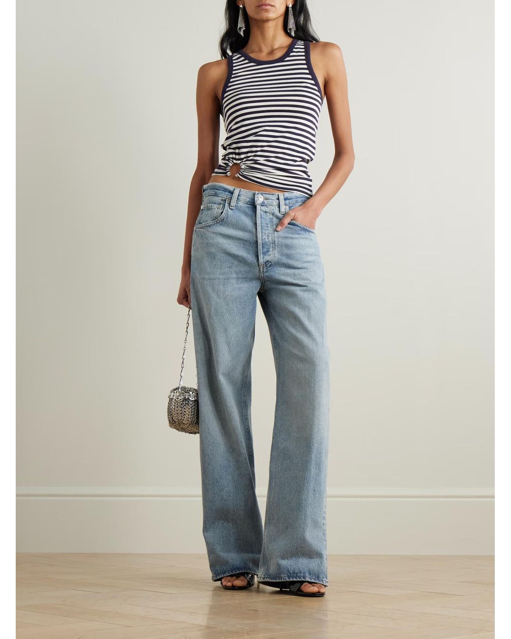 Rabanne Blue Striped Tank Top