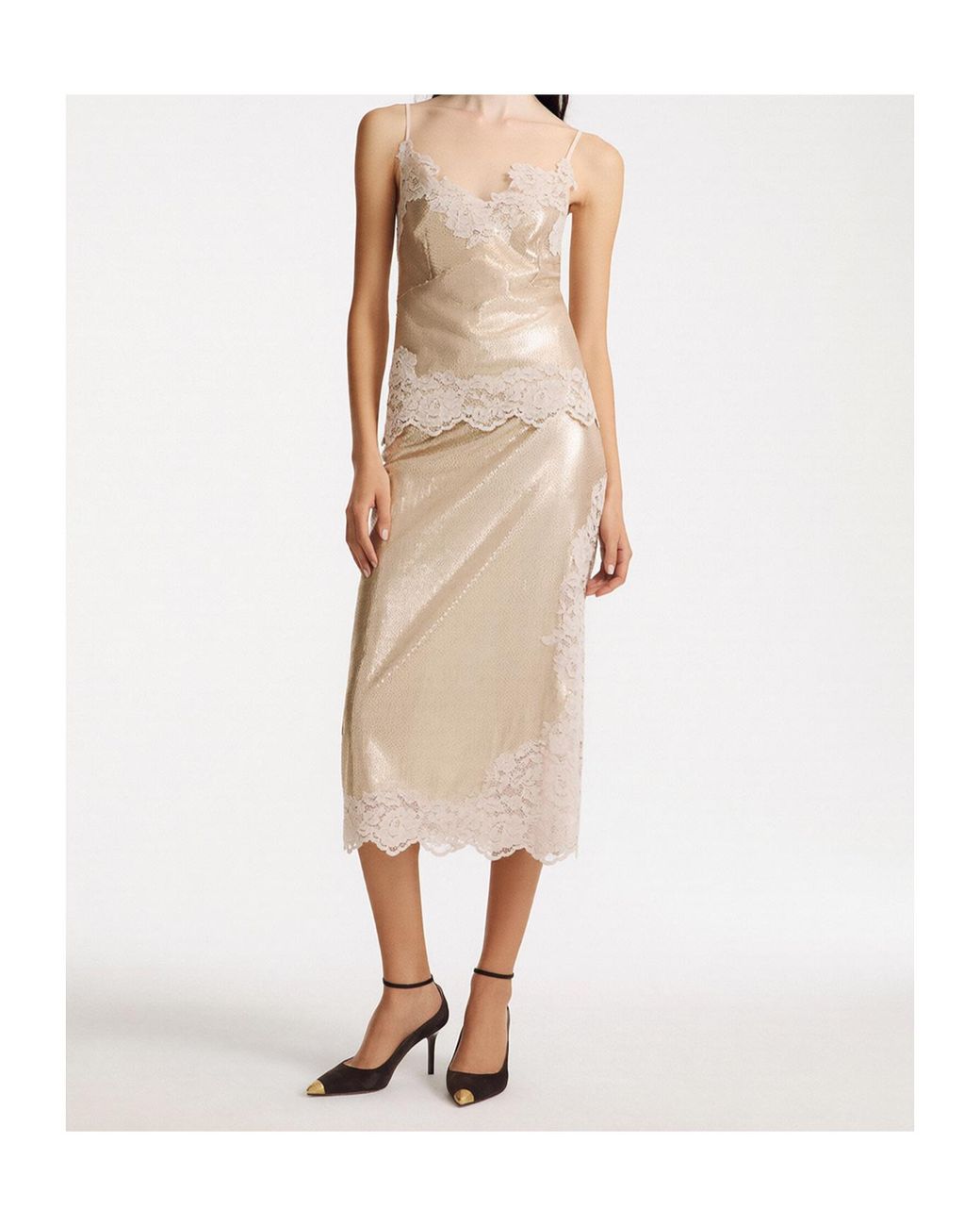 Marella Natural Lace-Detail Skirt