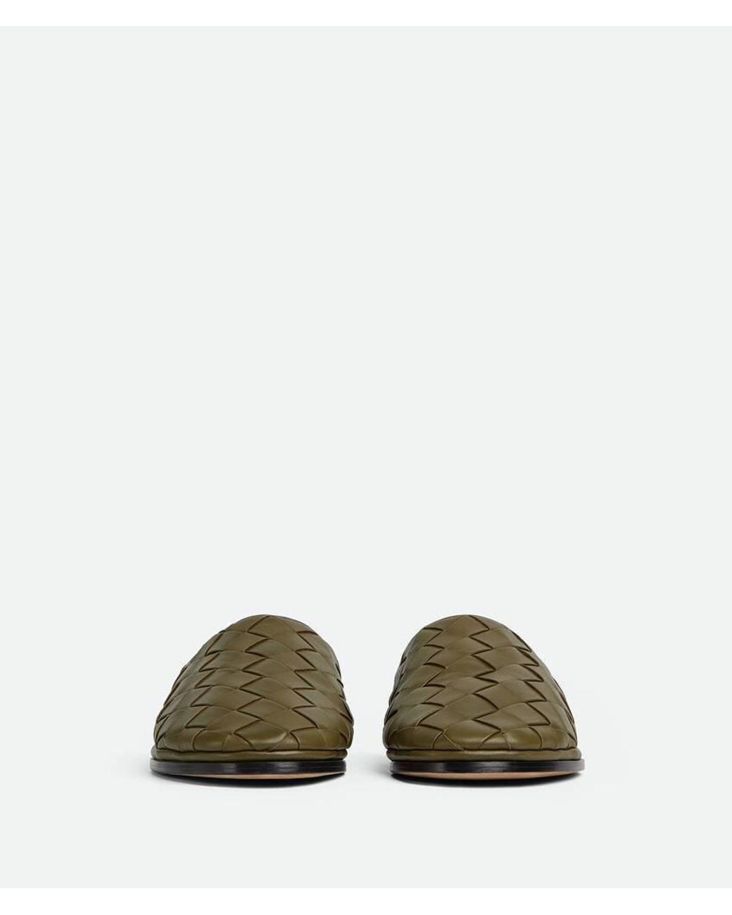 Bottega Veneta Green Sunday Woven Slides for men