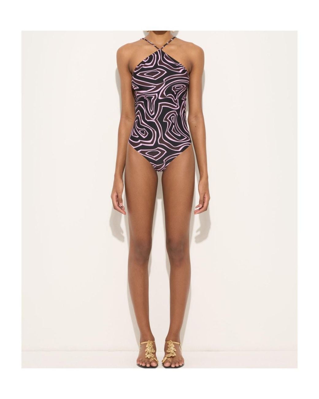 Emilio Pucci Multicolor Pucci Cross-Back Printed Swimsuit