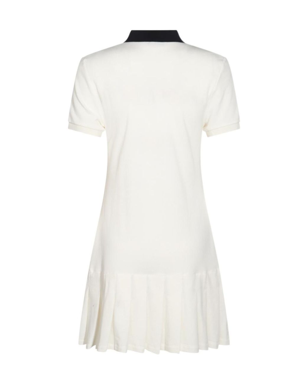 Miu Miu White Logo-Embroidered Short-Sleeved Mini Polo Dress