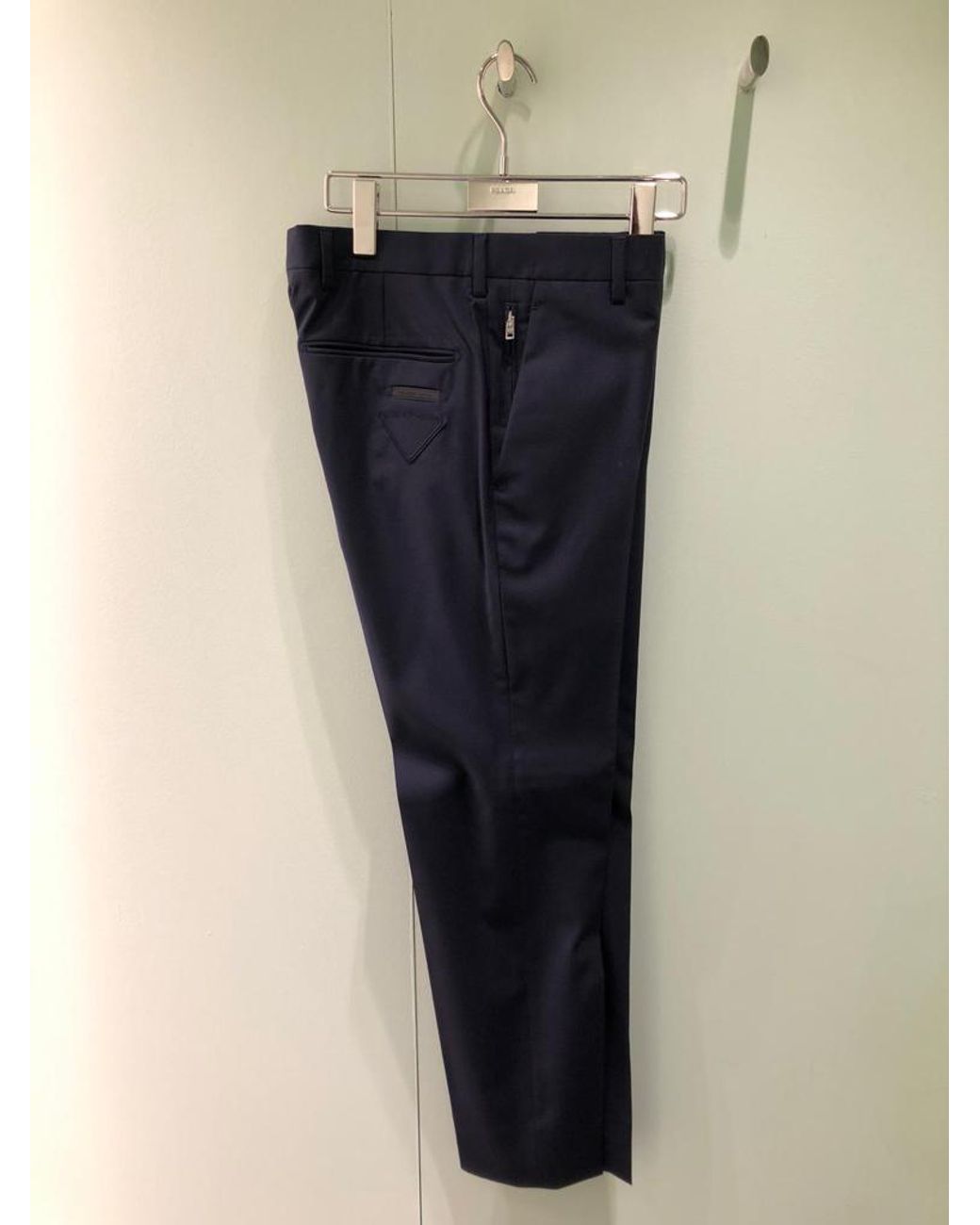 Prada Blue Straight Leg Tailored Pants for men