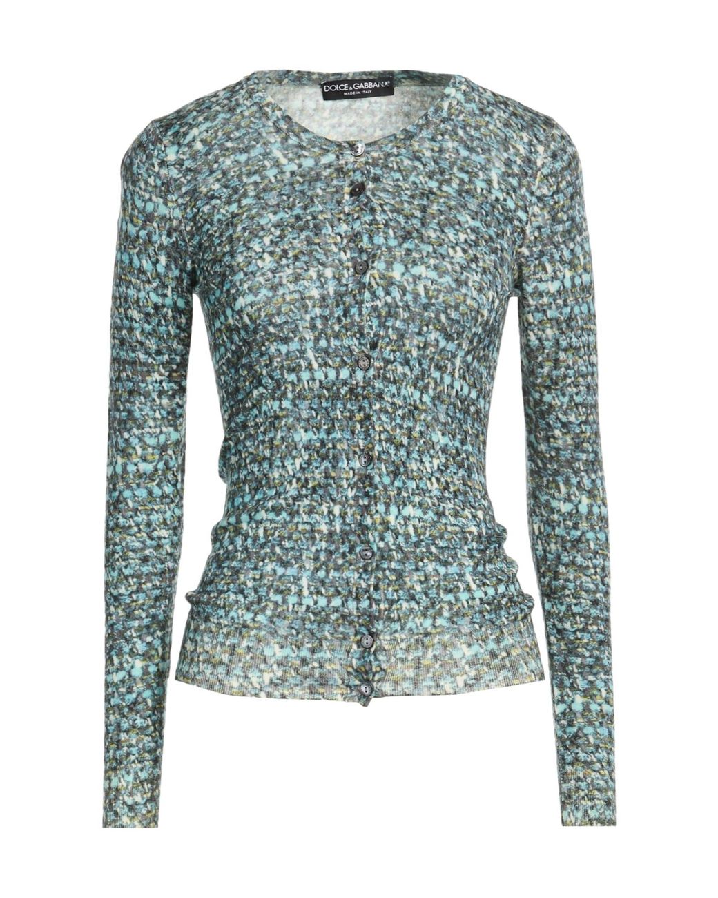 Dolce & Gabbana Blue Colorful Lightweight Wool Knit Sweater