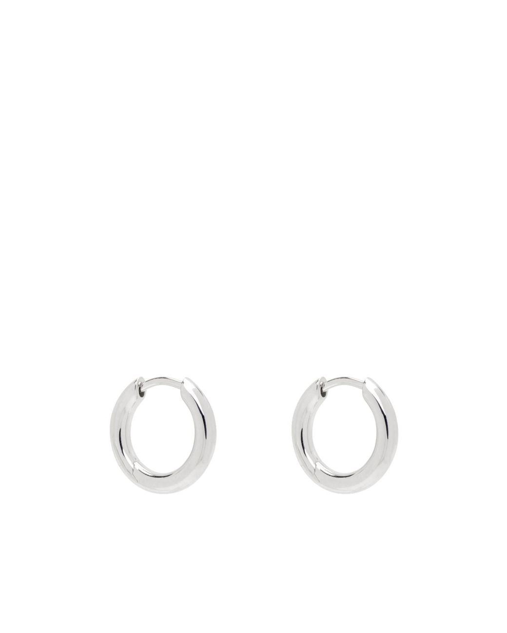 Tom Wood White Classic Hoop Earrings for men