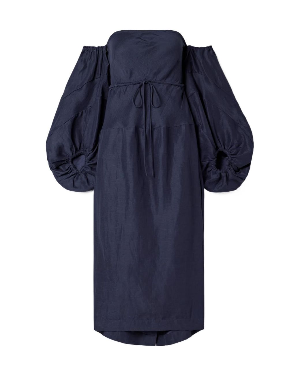 Rosie Assoulin Blue Off-The-Shoulder Dress