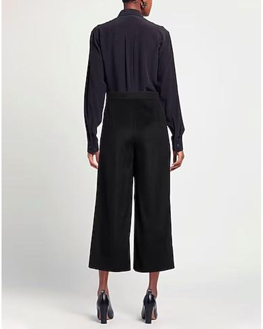Max Mara Black Loose Wool Trousers