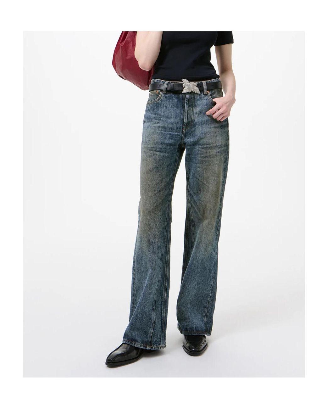 Our Legacy Blue Treble Cut Wide-Leg Jeans