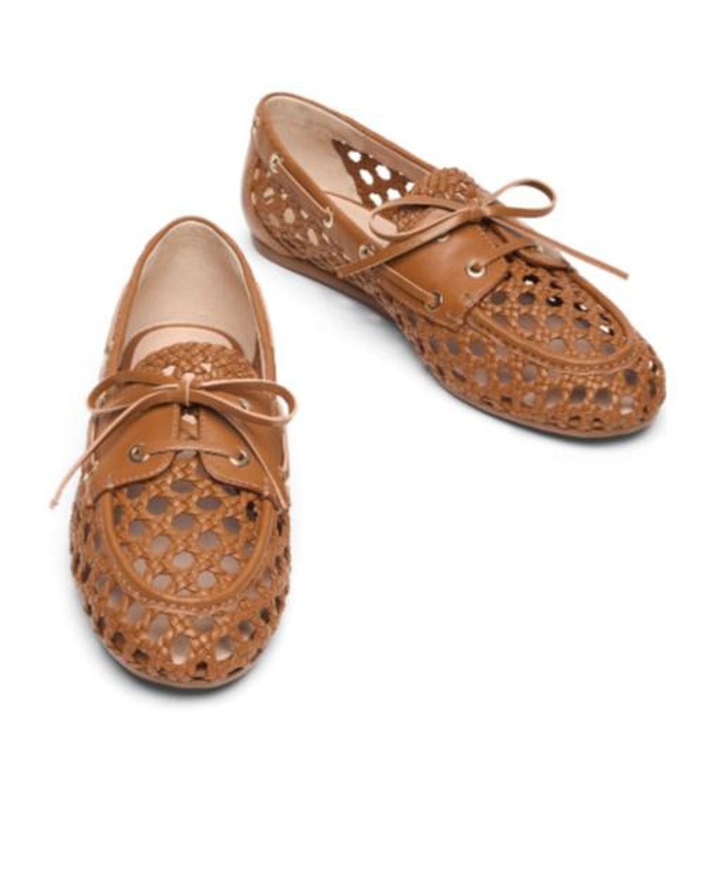 Stuart Weitzman Brown Tinsley Woven Moccasin