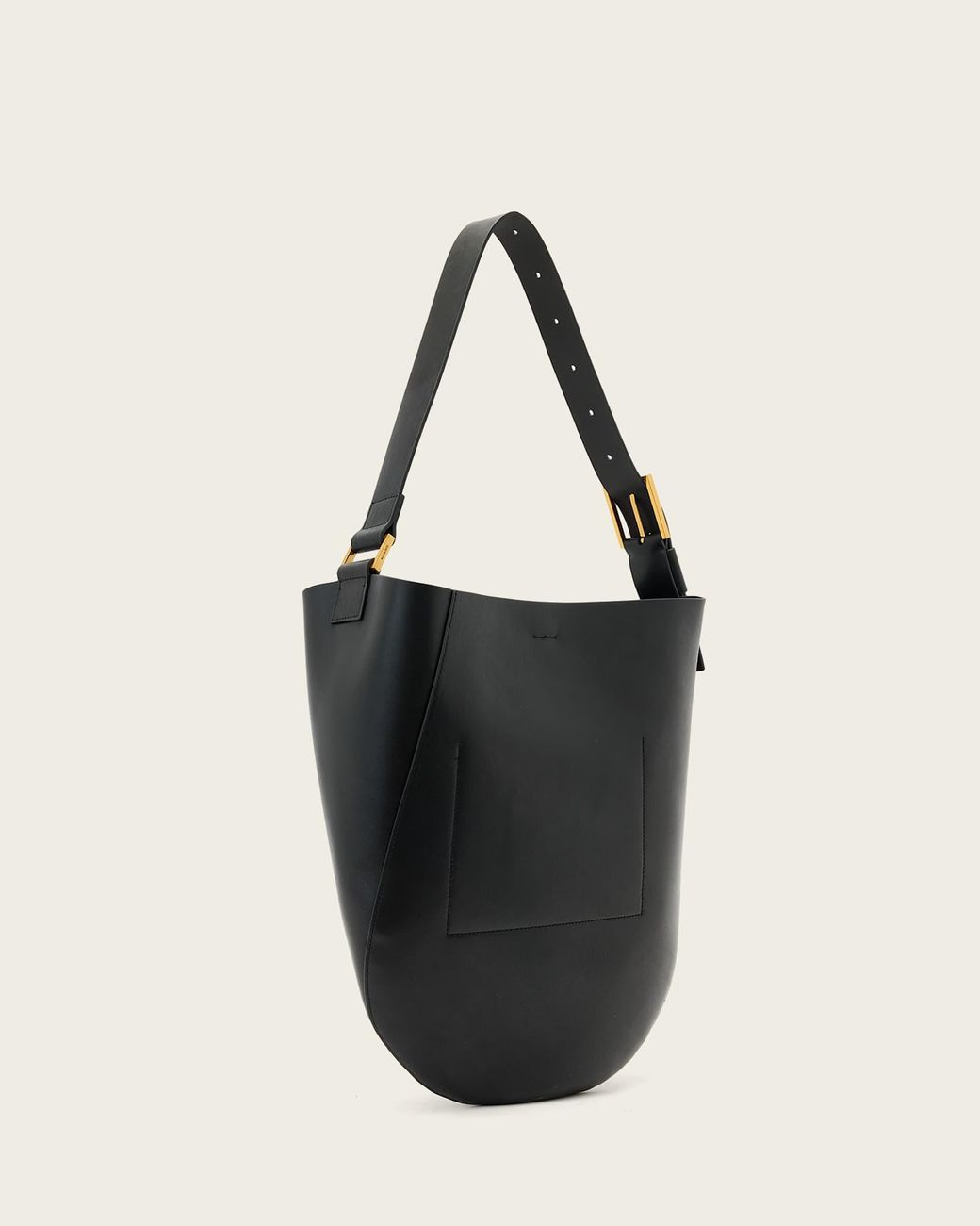 AllSaints Black Luna Hobo Leather Shoulder Bag