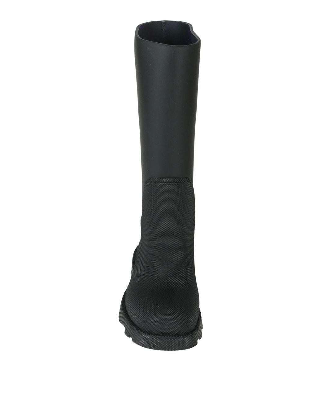 Burberry Black Solid-Color Rubber Rain Boots