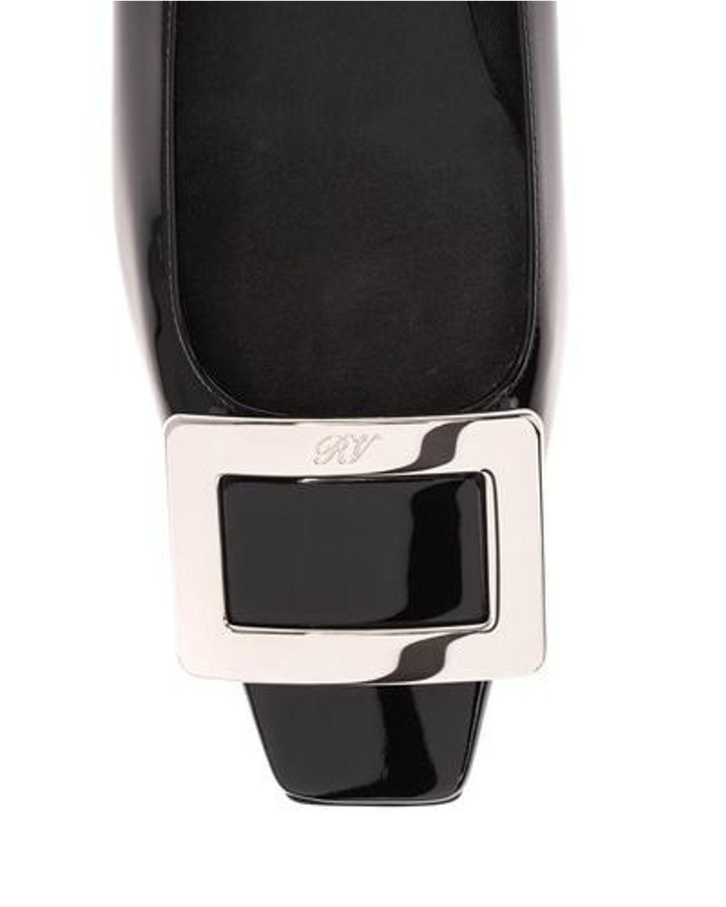 Roger Vivier Black Patent Buckle Ballet Flats