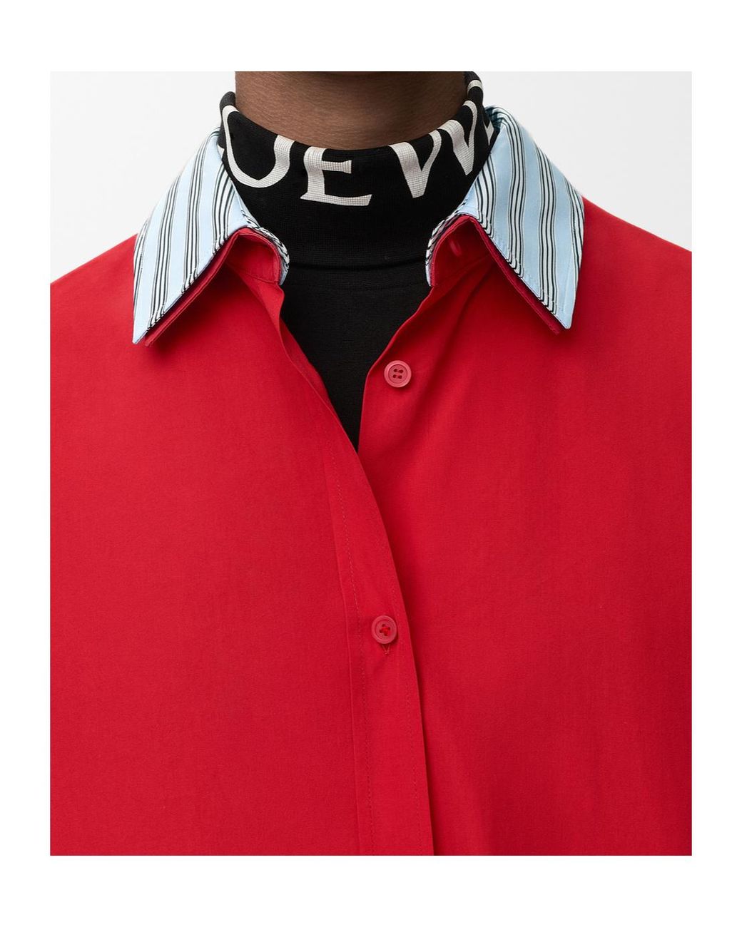 Loewe Blue Logo-Print Roll-Neck Top