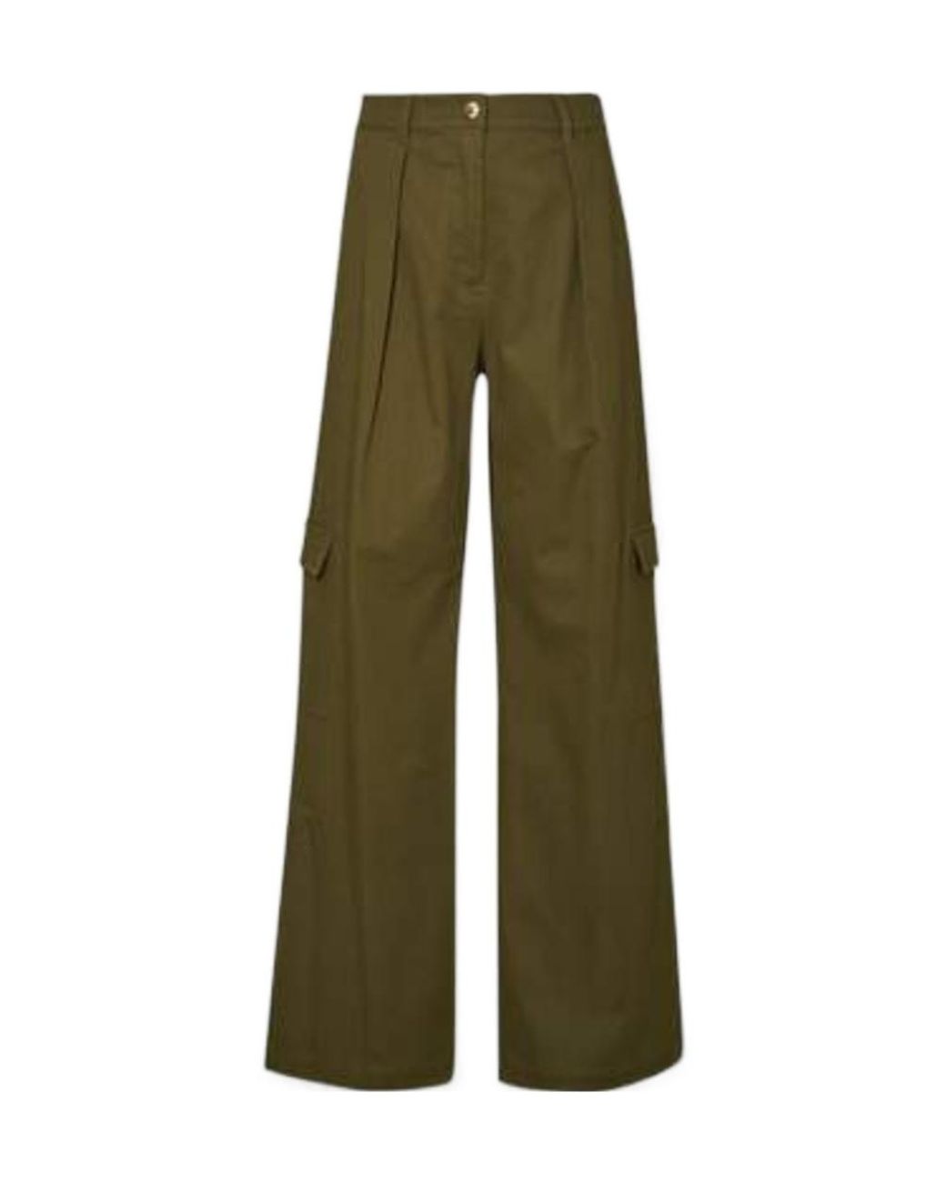 Liu Jo Green Pleated-Front Cargo Trousers