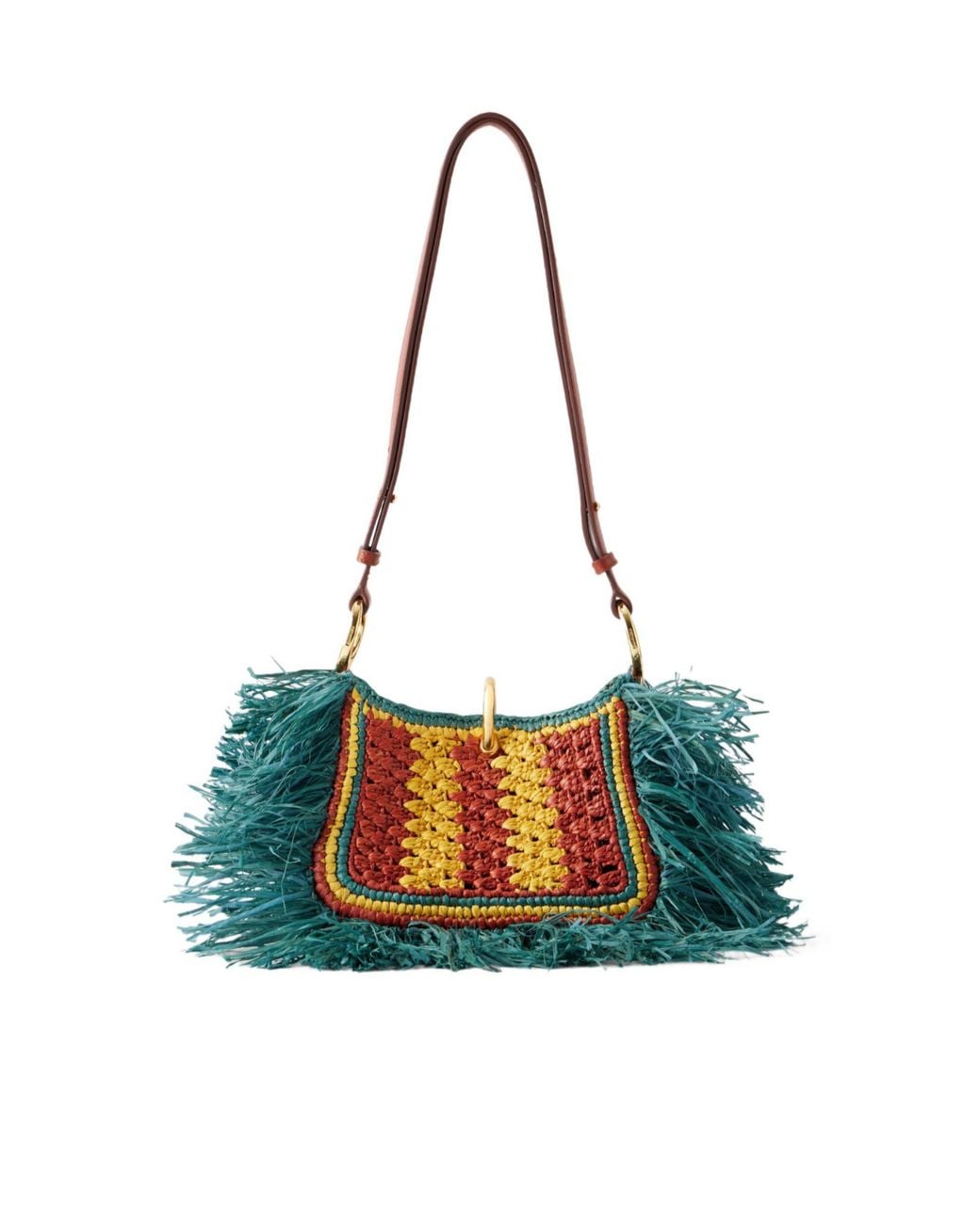 Rabanne Multicolor Rabanne Fringed Woven Shoulder Bag