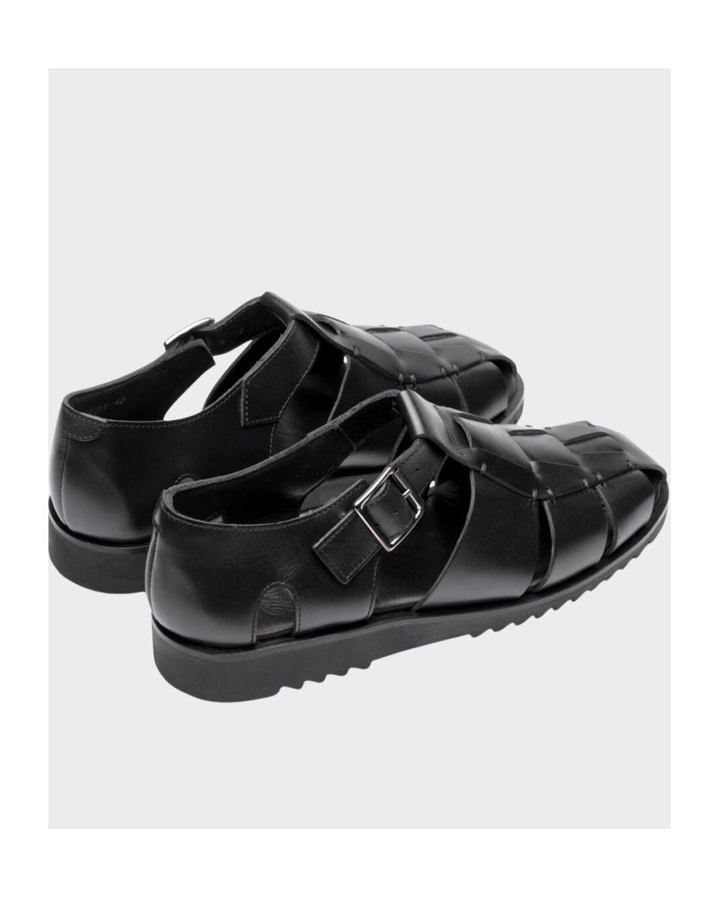 Paraboot Black Cutout Flat Sandals for men