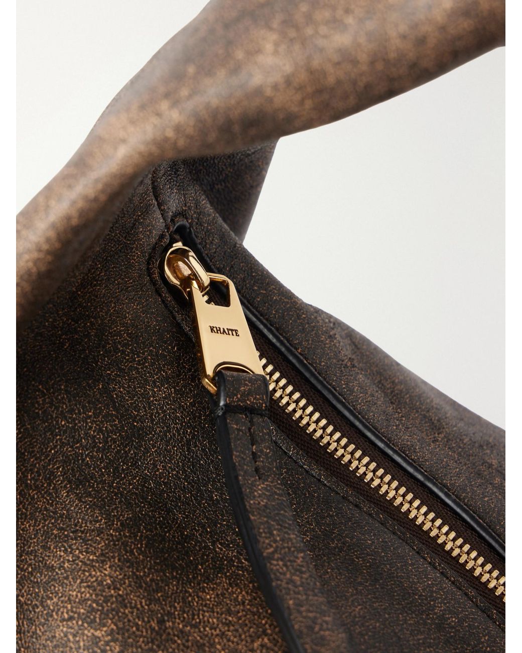 KHAITE Leather Shoulder Bag in Brown | Lyst