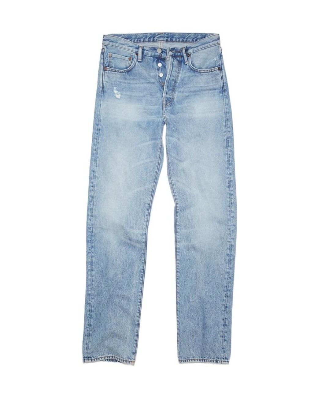 Acne Blue Distressed Regular-Fit Jeans for men