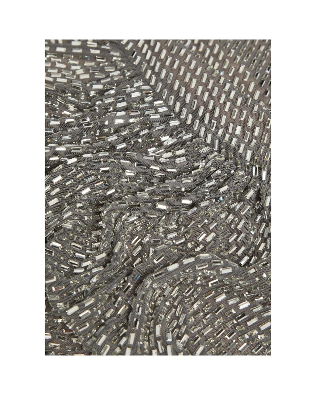 Self-Portrait Gray Sequin Mesh Evening Gown