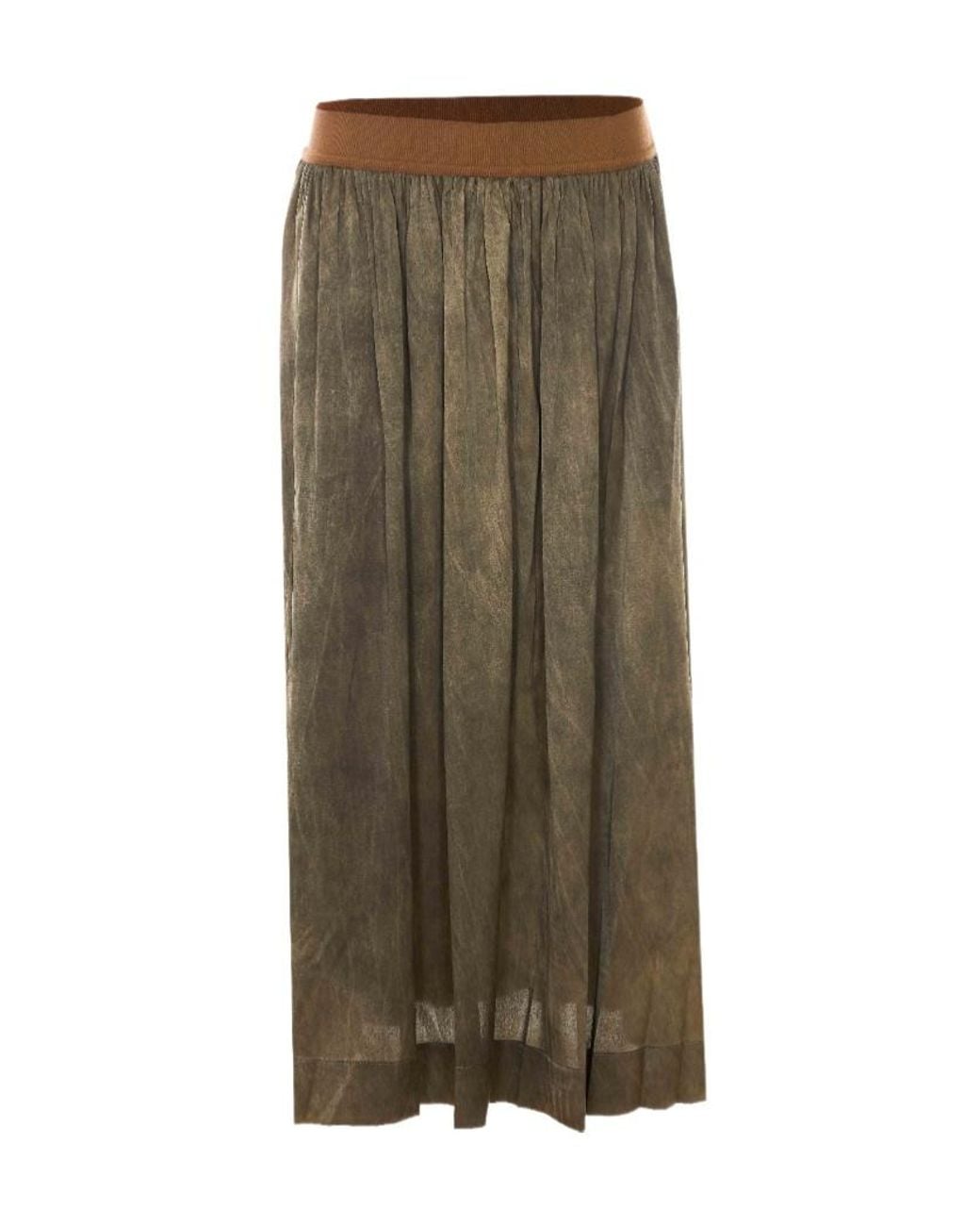 Uma Wang Green Elastic-Waist Skirt