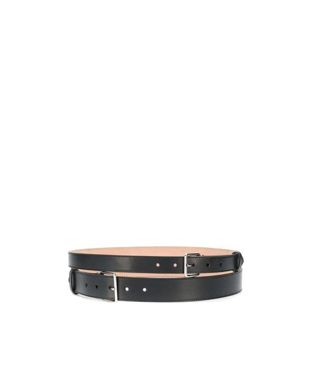McQueen White Double Buckle Belt