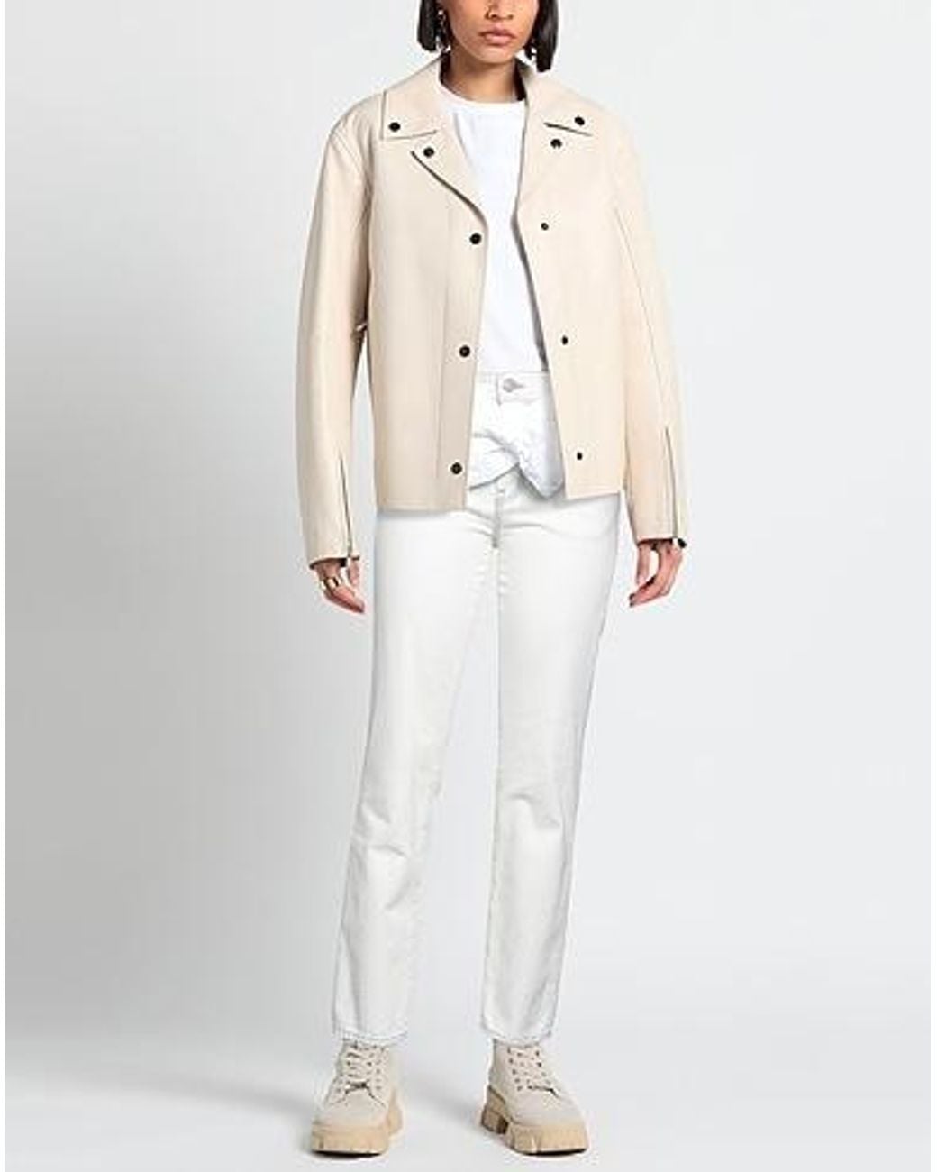 MM6 by Maison Margiela White Light-Colored Denim Skinny Pants