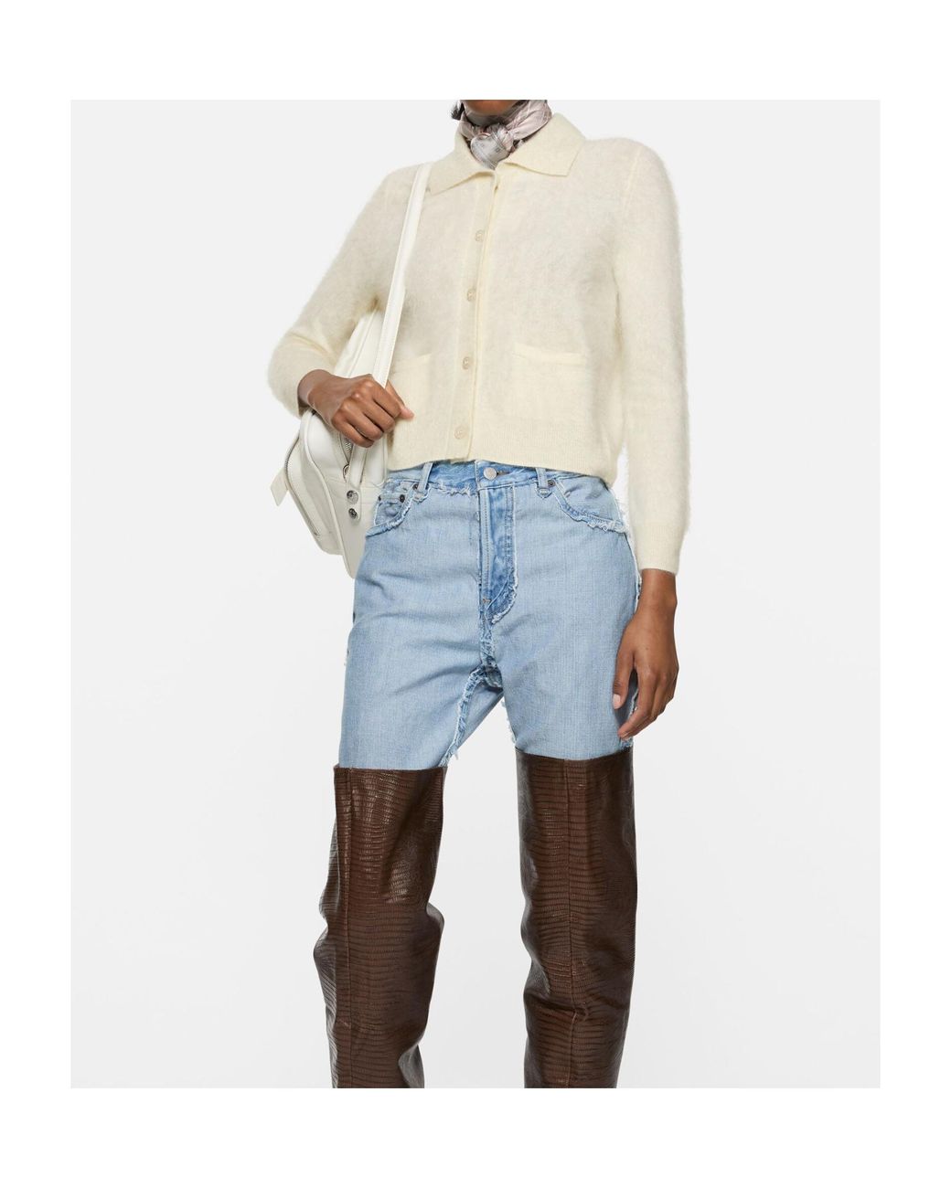Acne White Cashmere Cardigan