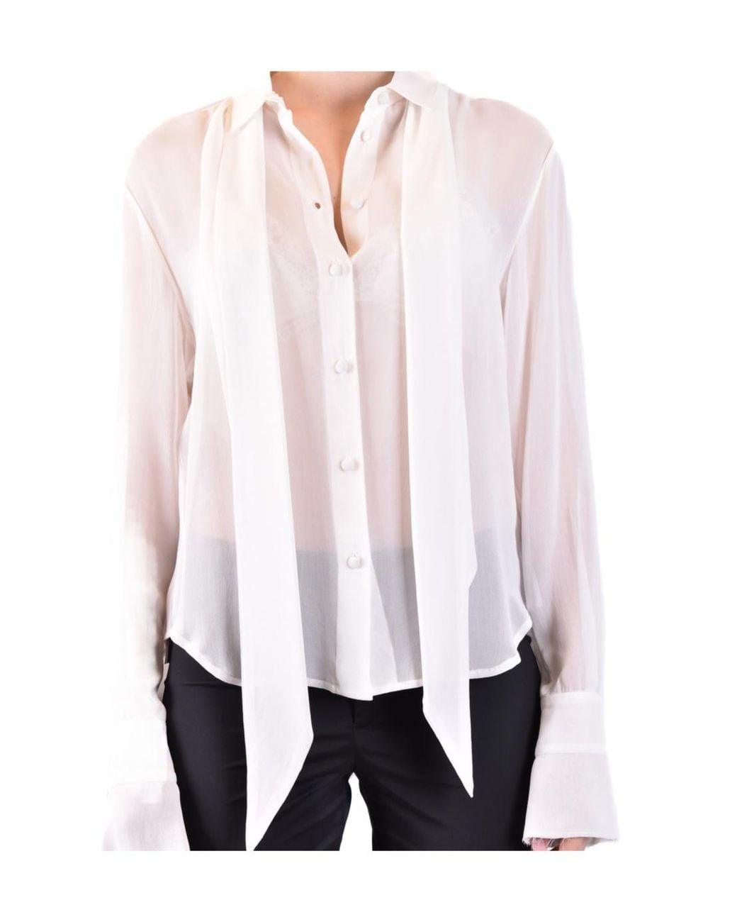 Philosophy Di Lorenzo Serafini White Raw-Edge Long-Sleeved Buttoned Shirt