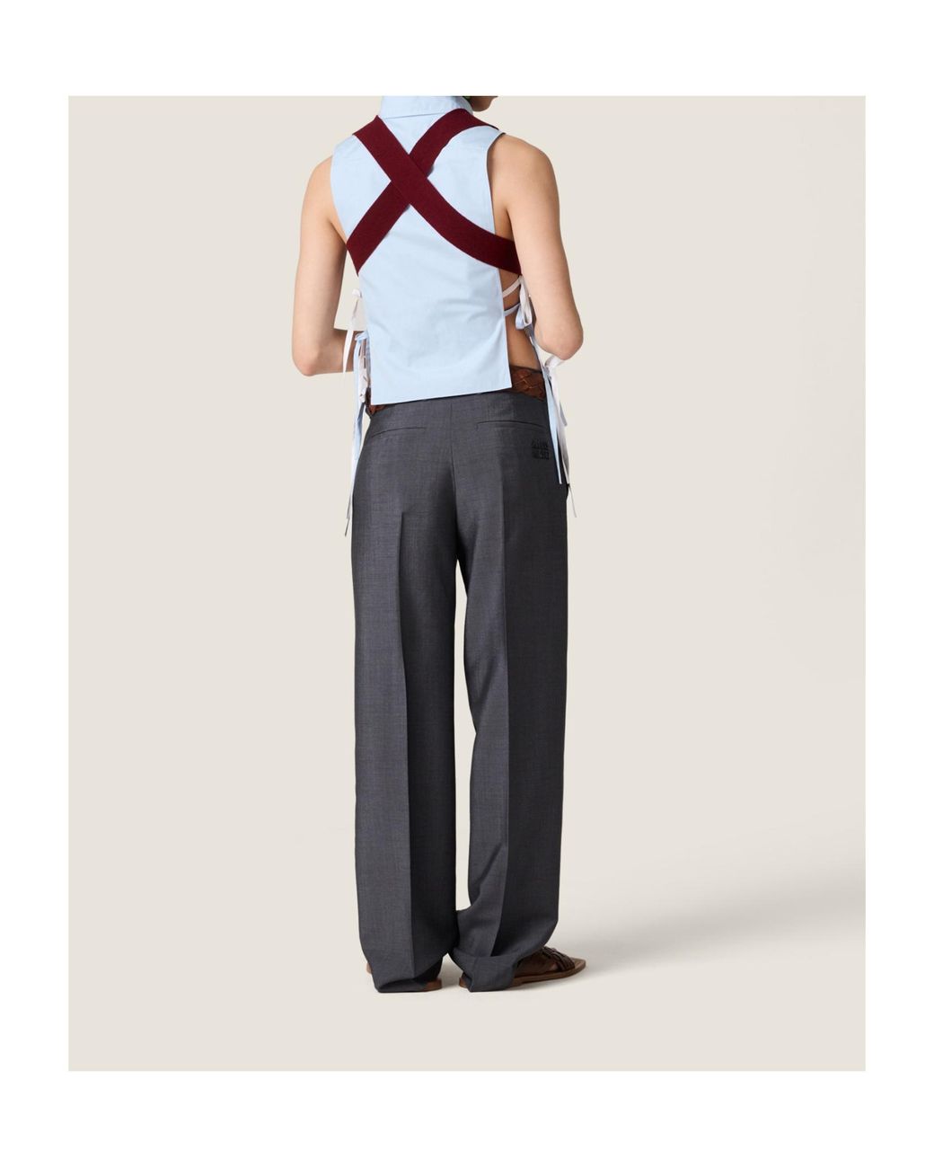 Miu Miu Red Cashmere Backless Sweater Vest