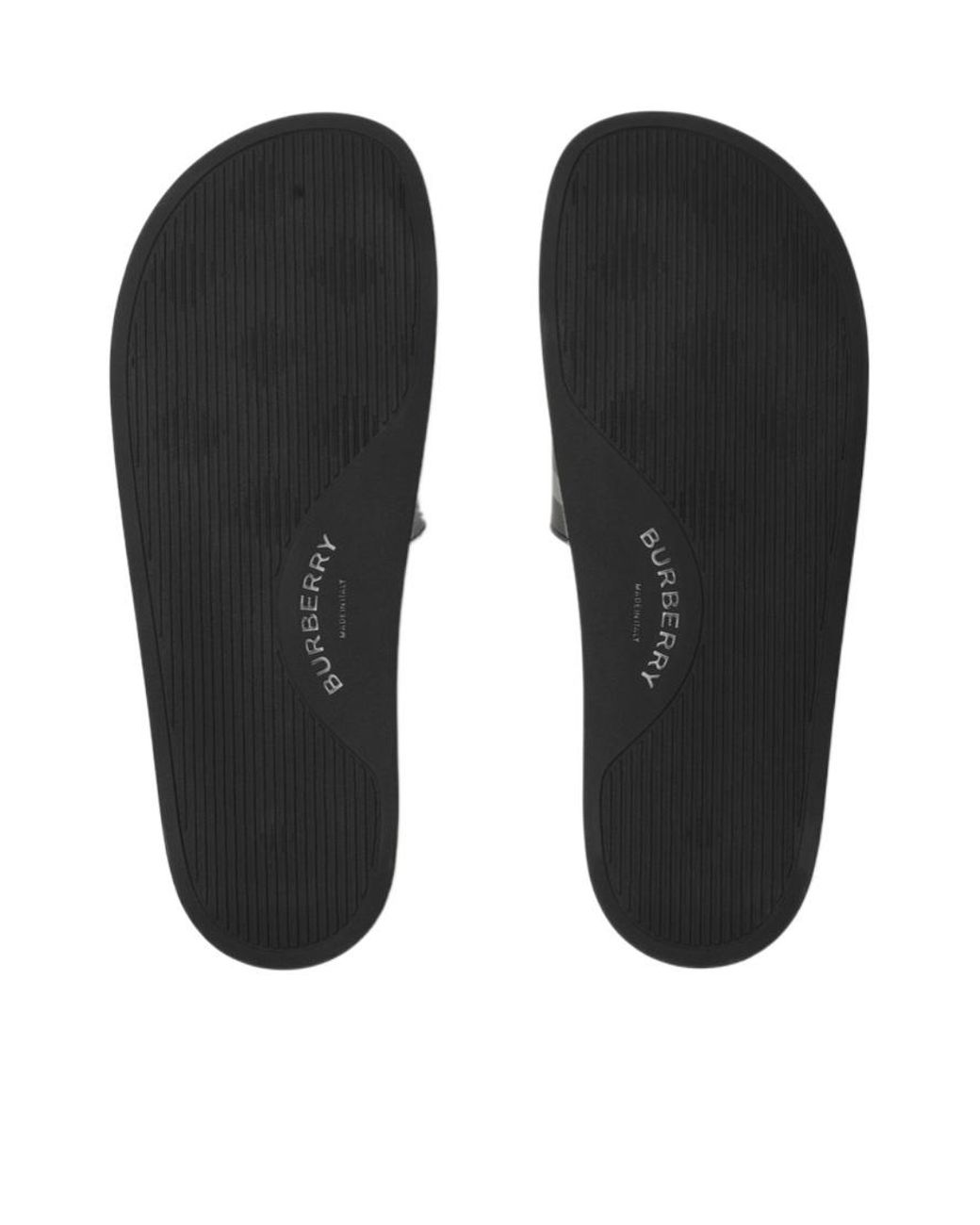 Burberry White Checked Slip-On Slides for men