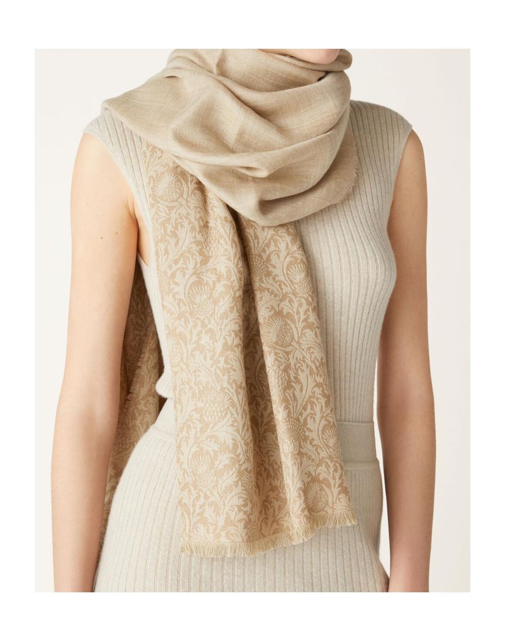 Loro Piana Natural Printed Scarf