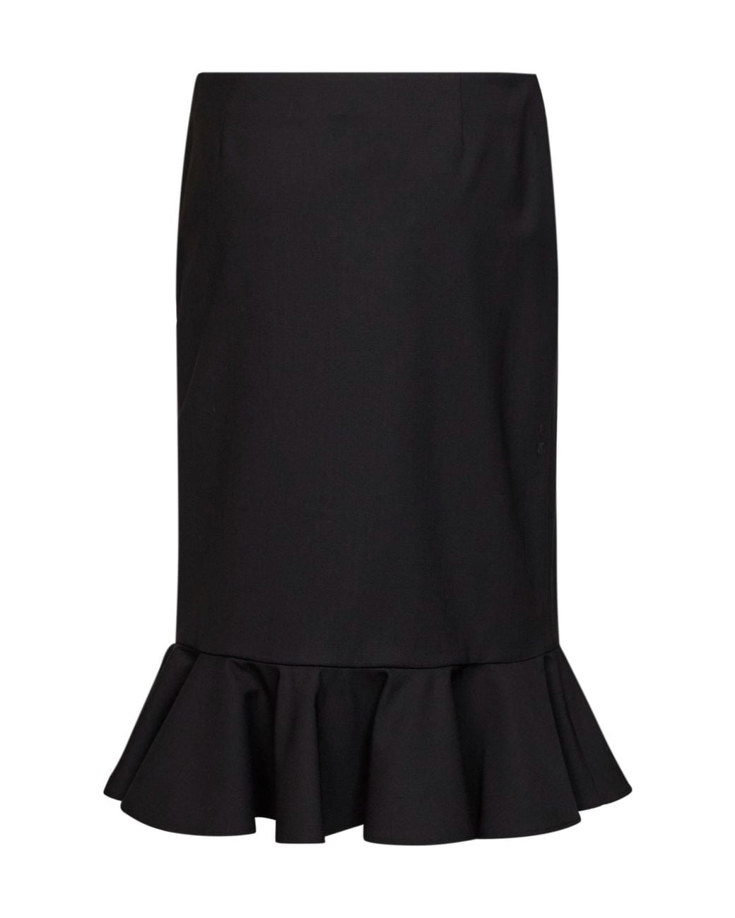 GIUSEPPE DI MORABITO Black Ruffled Hem Midi Skirt